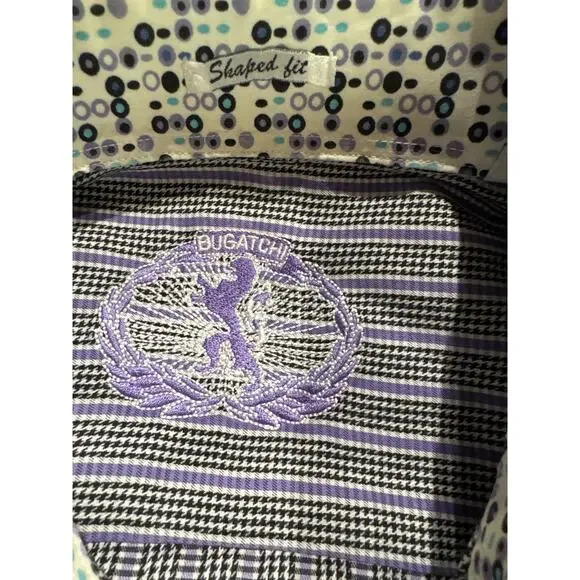 Bugatchi Men's Shaped Fit Dress Shirt, Size Large - Picture 9 of 11